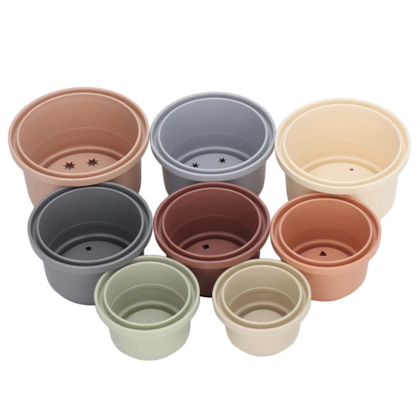 8 stk stablingskopper Fargelek Lette farger Moderne design Morsomme pedagogiske leker for babyshower gaver badeleker