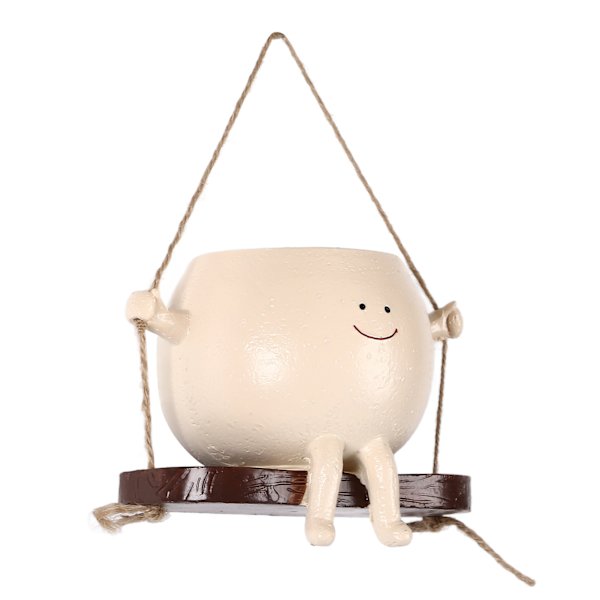 Swing Face Planter Harts Veggmontert Hode Planter Smilende Ansikt Sukkulenter Blomsterpotte for Innendørs Utendørs Dekor