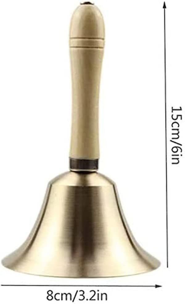 Handvevad Klassklocka Trähandtag Skramlande Klocka Klassklocka Kopparklocka 8cm (santanxing)