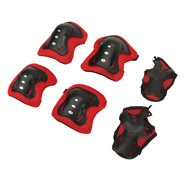 Rullskridskor för barn Knä Armbågsskydd Mjuk svamp Andas Cykling Skyddsutrustning Set för Skateboard Röd
