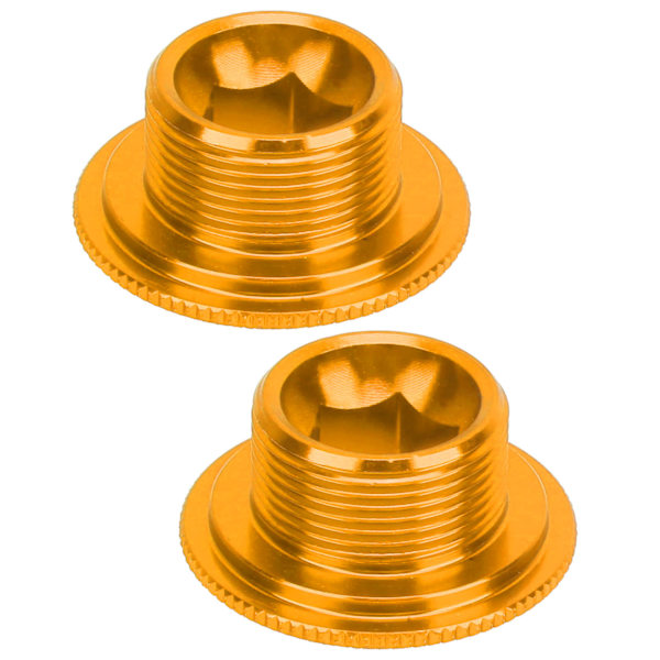 2 stk M18 Sykkelkrankbeskyttelse Skrulokk Støvtett vanntett aluminiumslegeringsdeler for Prowheel Hollow Integrert kranksett Gylden