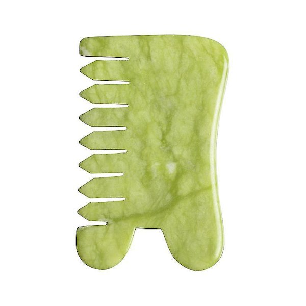 Gua Sha Massagekam-sæt - Naturlig Jade Sten til Afspænding af Hele Kroppen & Hovedbundsmassage
