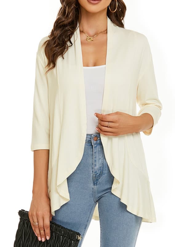 Sommarkofta för kvinnor - Ljus och mjuk beige Beige S