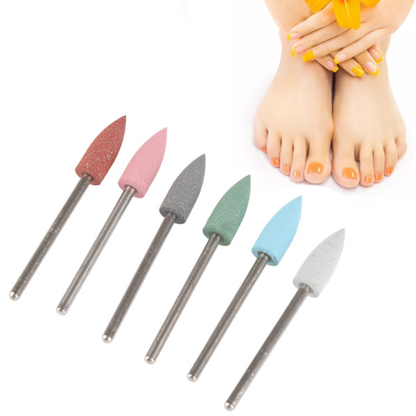 6 stk Nail Art Sliphuvud Død Hud Fjerning Negleborr Sliping Poleringshode Sett #11
