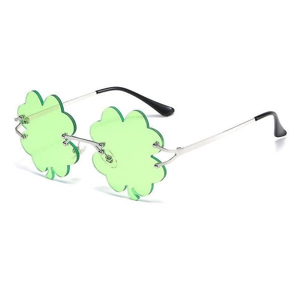St. Patrick's Day grønne solbriller, Lucky Shamrock Clover briller, Irish Day Eyewear Festartikler D