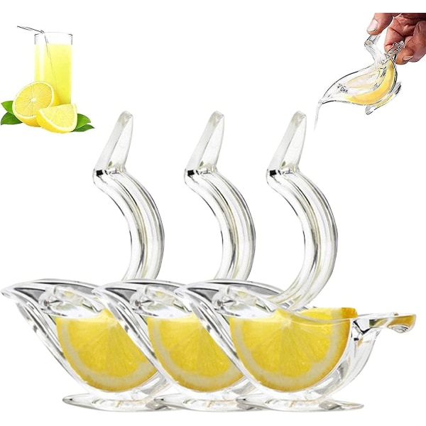 4st citronpressare, genomskinlig akrylpressare, manuell båtformad citronpressare, genomskinlig fruktjuicer, litet verktyg för kök och bar