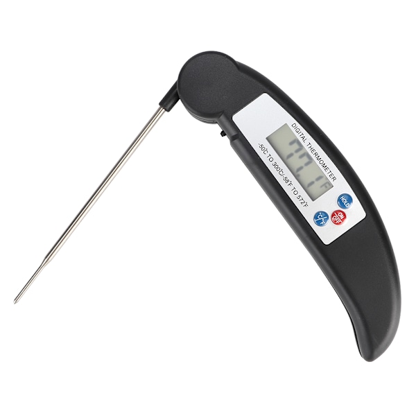 Foldbar Vandafvisende LCD Digital BBQ Grill Termometer Køkken Madlavning Madtermometer Sort