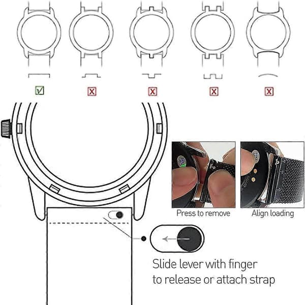 Urrem, 20 mm metalrem, quick release urrem til mænd og kvinder