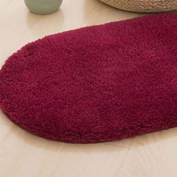 Dörrmatta Oval halksäker inomhusdörr Matta Fuktabsorption Mjuk Bekväm plysch badrumsmatta för kök Sovrum Vinröd 40x60cm/15,7x23,6in (oval form)