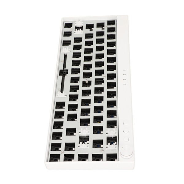 Gör-det-själv-mekaniskt tangentbordssats 68 nycklar RGB Ergonomic Switch Hot Swap Stark ABS Custom Gaming Tangentbord Vit