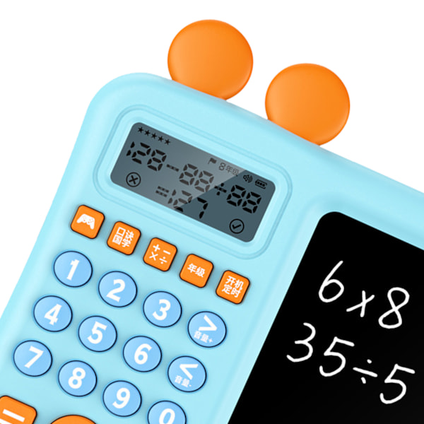 Barnkalkulator med notatblokk Addisjon Subtraksjon Multiplikasjon Divisjon Matematikk Læringsmaskin med WordPad Blå
