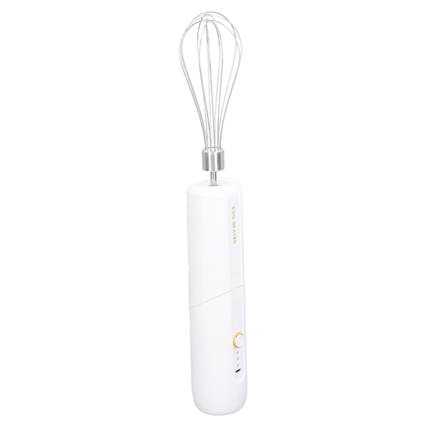 Elektrisk handmixer hopfällbar 3-växlad, sladdlös bärbar äggvisp med hög hastighet med 2 huvuden vit