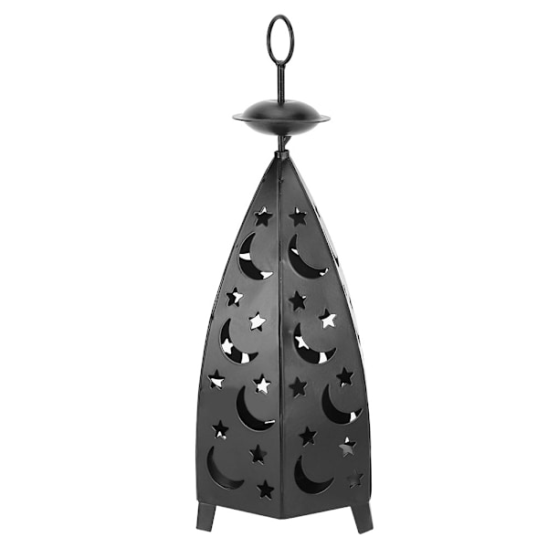 Hult Lyskule Stjerne Måne Retro Lysestake Stativ Hjem Soverom Dekorasjon Ornament Svart