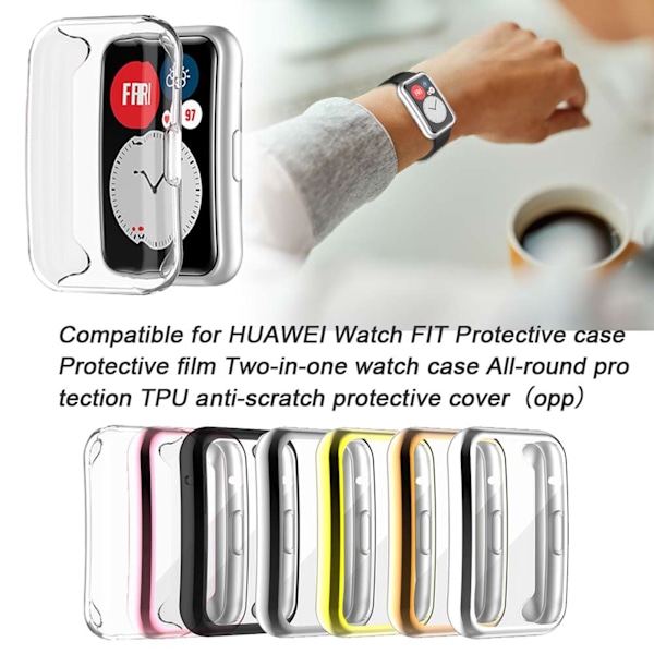 Fodral kompatibelt för HUAWEI Watch FIT Full Cover Fodral Skärmskydd Mjuk TPU Reptålig All Around Skyddsfodral