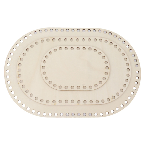 3 st träkorg botten oval tom solid virkad korg träbas för DIY-korgvävstillbehör Hantverkstillverkning