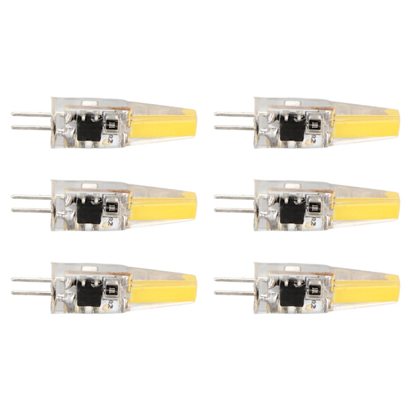 6 stk 6W 500LM G4 Glødepære LED COB Silikon Gel Energibesparende Glødepære til Loftlampe Vægslampe Bordlampe 220V Varmt Hvid