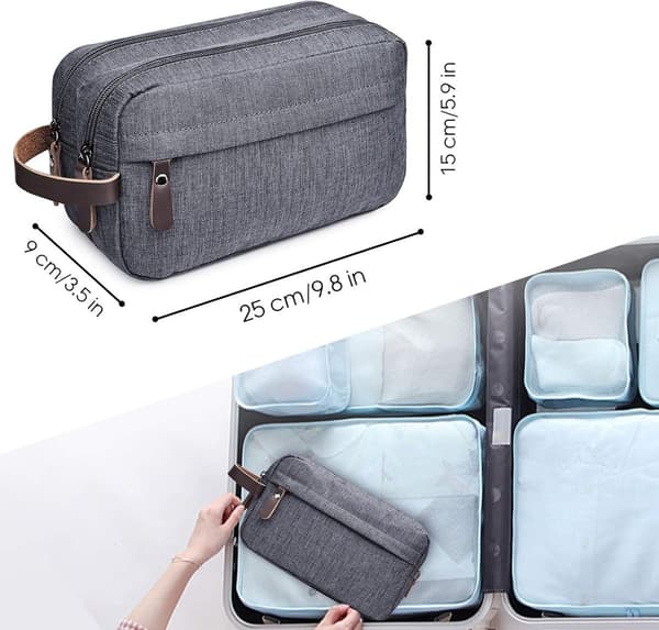 Herr necessär - Rese-necessär - Resetillbehör - Necessär - Sminkväska - Present - Unisex - Necessär - Grå