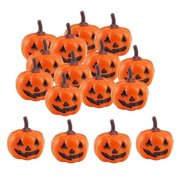 16x Simulert Gresskar Dekorativt for Halloween Rustikk Høytidsdekorasjon