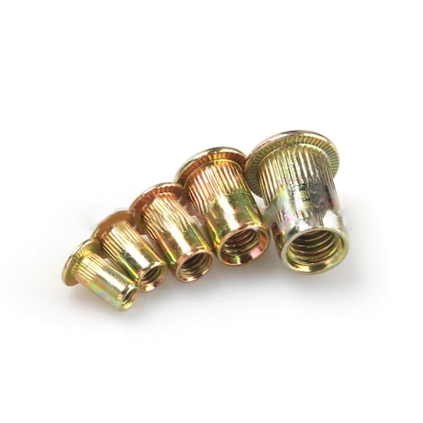 165 ST Nitmuttersett Farge Galvanisering Flathode Gjenget Innsatsmutter M3 M4 M5 M6 M8