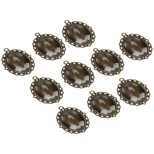 10 Set Glas Patch Hänge Ovala Brickor Glas Cabochon Klara Kupolplattor DIY Smyckesmaterial