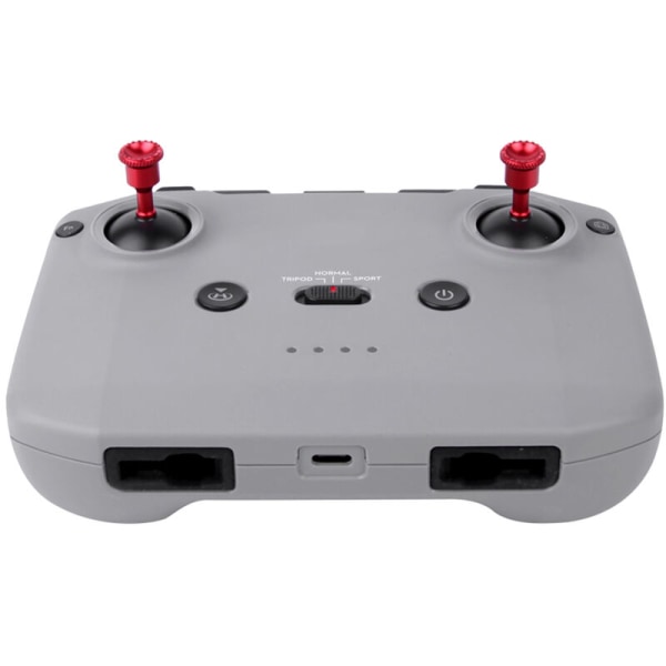 1 par joystick i aluminiumslegering kompatibel med DJI Air 2S Mini 2 Mavic Air 2 fjernkontroll, modell: rød