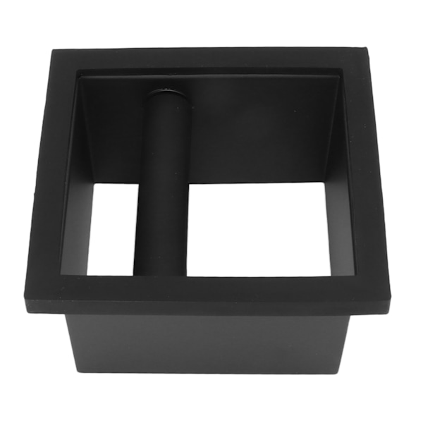 Kaffemaling Knock Box Firkantet bunnløs svart gummi PTFE stål restboks for kaffebar