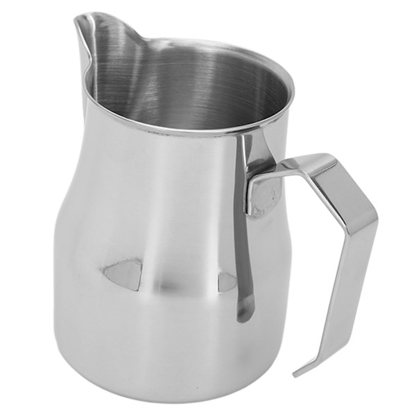 Mjölkskummare Kaffeångande kanna 304 rostfritt stål Kaffe Mjölkkopp Mjölkskummare Cup Olecranon Typ Utlopp Silver 350ML