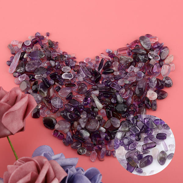 Kiillotetut luonnonkvartsin palaset (violetti)