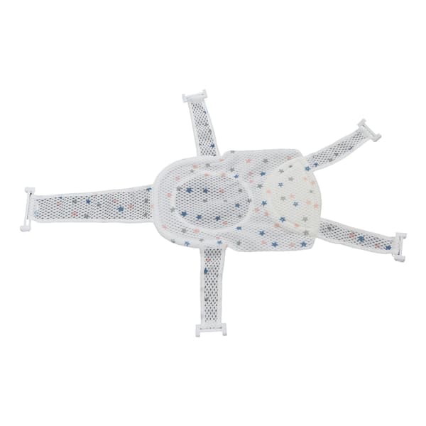 Five Corner Bath Seat Support Net Non-Slip Adjustable Universal Breathable Mesh Soft Headrest Baby Bath Net for Infant Star