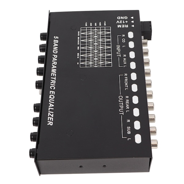 Bilstereo Equalizer Justerbar 5 Bands Exakt Tuning EQ Tuning Crossover Förstärkare Grafisk Equalizer