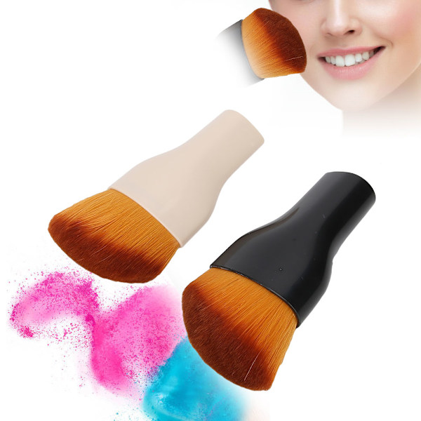 2 stk/sett Kosmetisk børste Mykt tett hår Løst Powder Blush Brush Makeup Tool