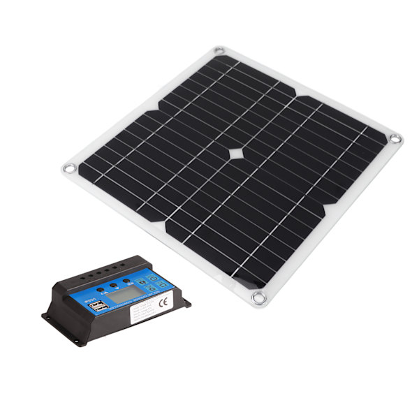 15W solpanelssæt Dobbelt USB DC-udgang 100A Controller Solceller til bilbåd Battericontroller Blå