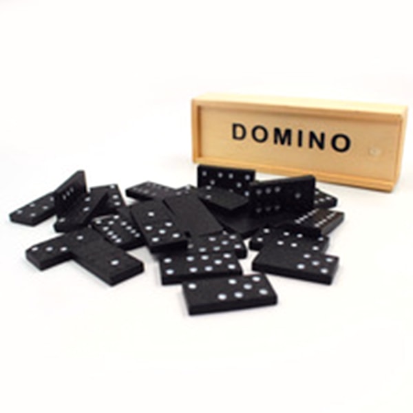 28st/set Trä Domino Block Brädspel Bärbart Resebord Spel Domino Leksaker För Barn Utbildningsleksaker för barn