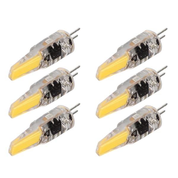 6 stk 6W 500LM G4 Glødepære LED COB Silikon Gel Energibesparende Glødepære til Loftlampe Vægslampe Bordlampe 220V Varmt Hvid
