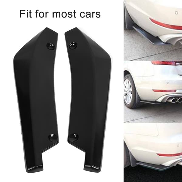 2 stk Bil bakre støtfanger Lepp Anti-krasj Spoiler Canard Diffuser Wrap Angle Splitter