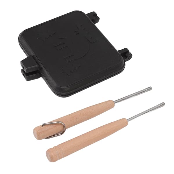 Sandwich Pan Double Sided Stick Proof Breakfast Flip Pan with Detachable Handle for Steak Bread Eggs