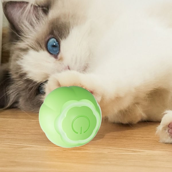 Smart Cat Toy Ball Interaktiv Bittålig Lindra tristess Automatisk Rörlig Rullboll för Katt Kattunge Gräsgrön