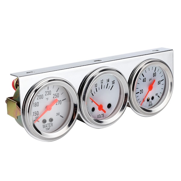 Universal 3 i 1 mätare Set Vattentemp VoltsOil Press 52mm Meter Mekaniskt instrument