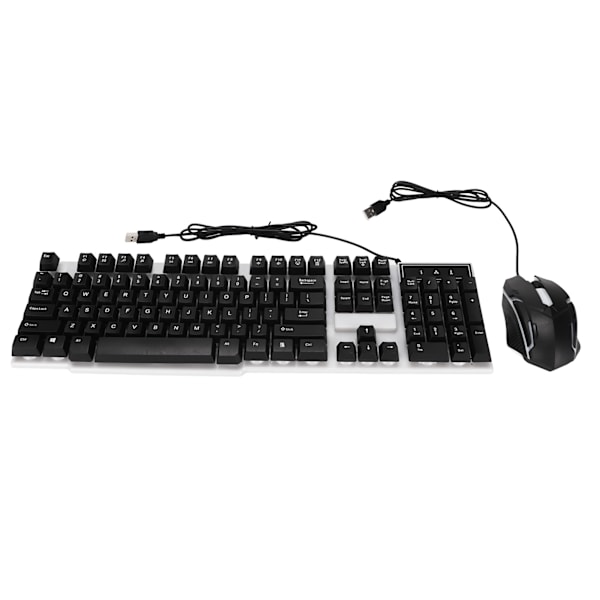 104 tangenter Tangentbord Mus Set Bakgrundsbelysning USB Färgglad Ergonomisk Stabil Bakgrundsbelyst tangentbord Mus Combo