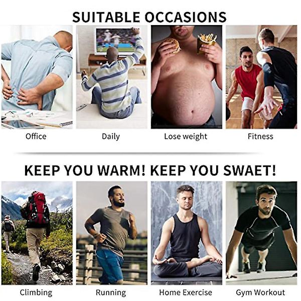 Neopren Sauna Lynlås Waist Trainer Vest til Mænd XL Sort
