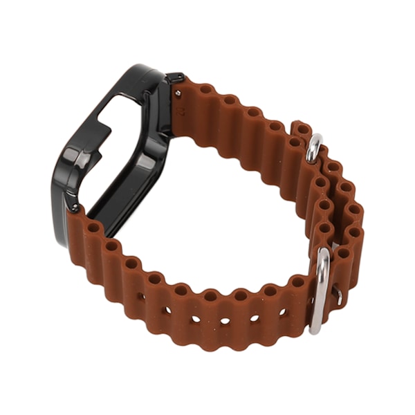 2 i 1 klockarmband Skyddsfodral Silikon Justerbart utbytesremfodral för Redmi Watch 3 Brown