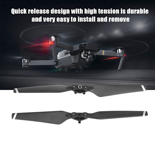 1 par 8330F sammenklappelige hurtigudløsningspropeller Plastblade til DJI Mavic Pro Drone (sølv)