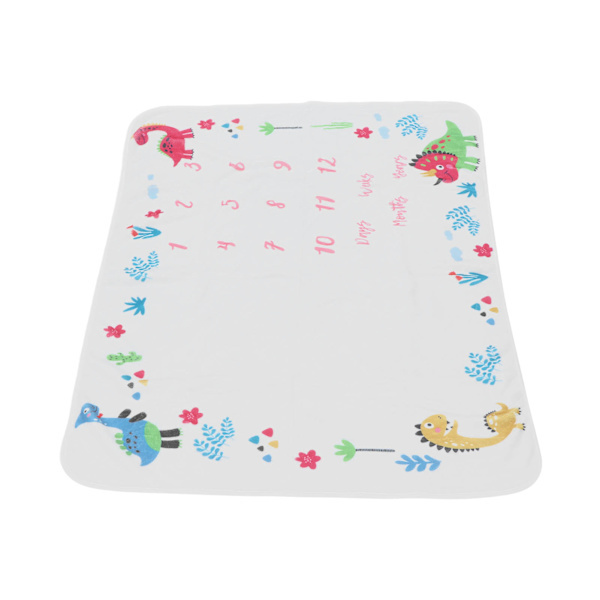 Baby Milestone filt Ca 39,4x29,5 tum Dinosauriemönster Förstaårskalender Baby Milestone Photo Prop for Photos