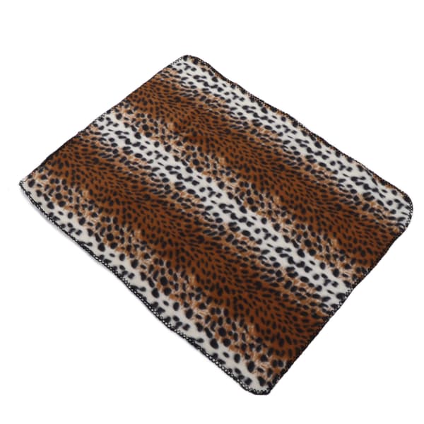 Blødt plys leopardprint hundetæppe, maskinvaskbart til små kæledyr