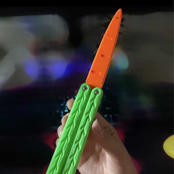 Morotskniv Vikbar Söt Stressreducering Bärbar Hög säkerhet Slitstark plast 3D-utskrift Kniv Leksak för familjespelsfest