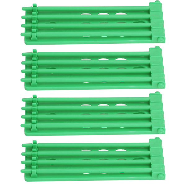 4 stk Duebenring Stativ 4 Kolonne Design Stor Kapacitet Væghængt Sikker Holder Plast Papegøje Benring Holder Grøn