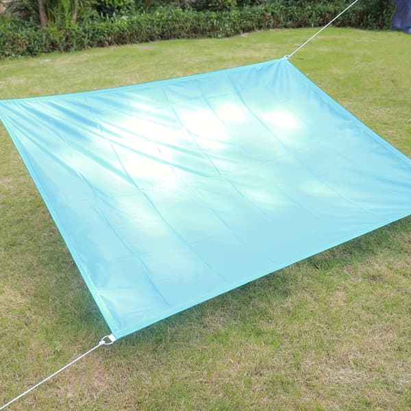 2x3M Blå Rektangulær Solsejl - 210D Polyester Vandtæt UV-blokerende Kompatibel med Terrasse Pool Have Blå Blue 2*3M