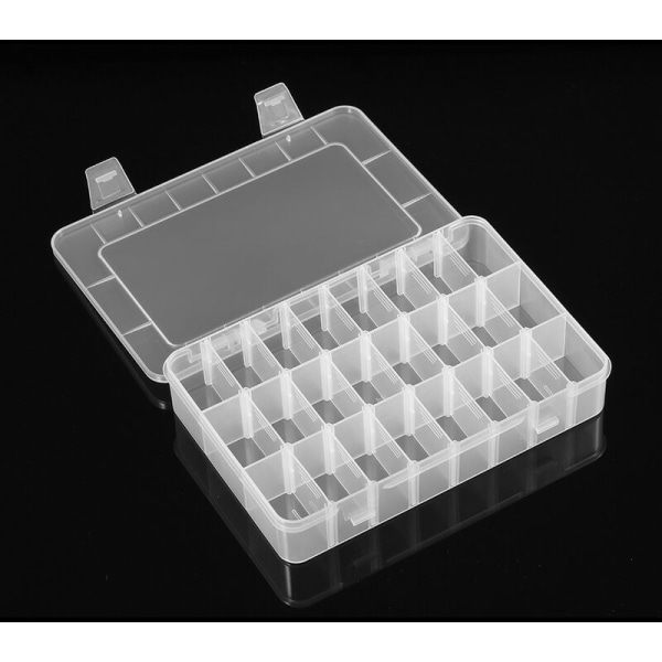 Høj gennemsigtig mobil gitter plastboks 24 gitre elektronisk komponentboks dele opbevaringsboks SYC-206