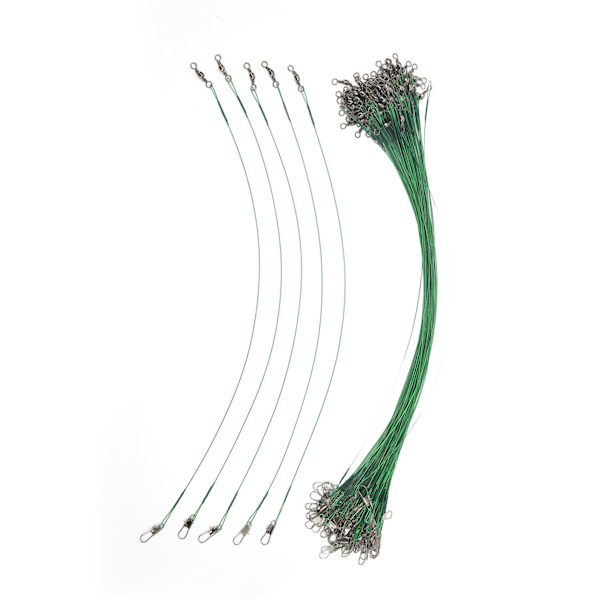 100 st Fiskeledare Snap Anti-korrosion hårt stål Wire Leader för saltvatten 30cm / 11.8in