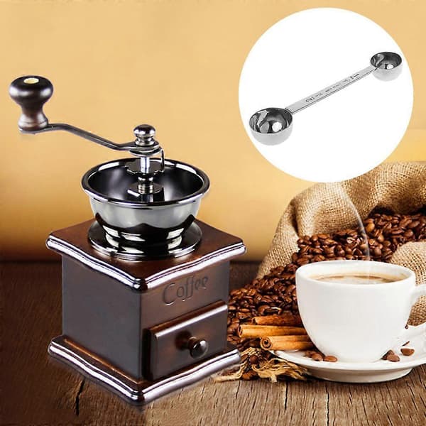Måleske i rustfrit stål Kaffeske Dobbelt spiseske 15ml og 30ml[LD]